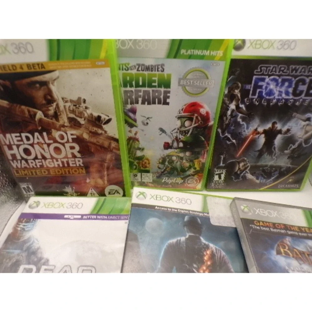 Xbox 360 Game Lot 6 Games Batman Dead Space Star War Medal of Honor PvZ Murdered
